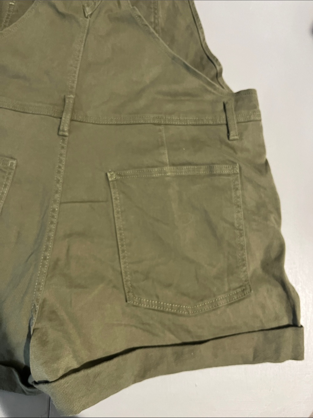 No Boundaries Olive Green Short Overalls - Picture 13 of 14